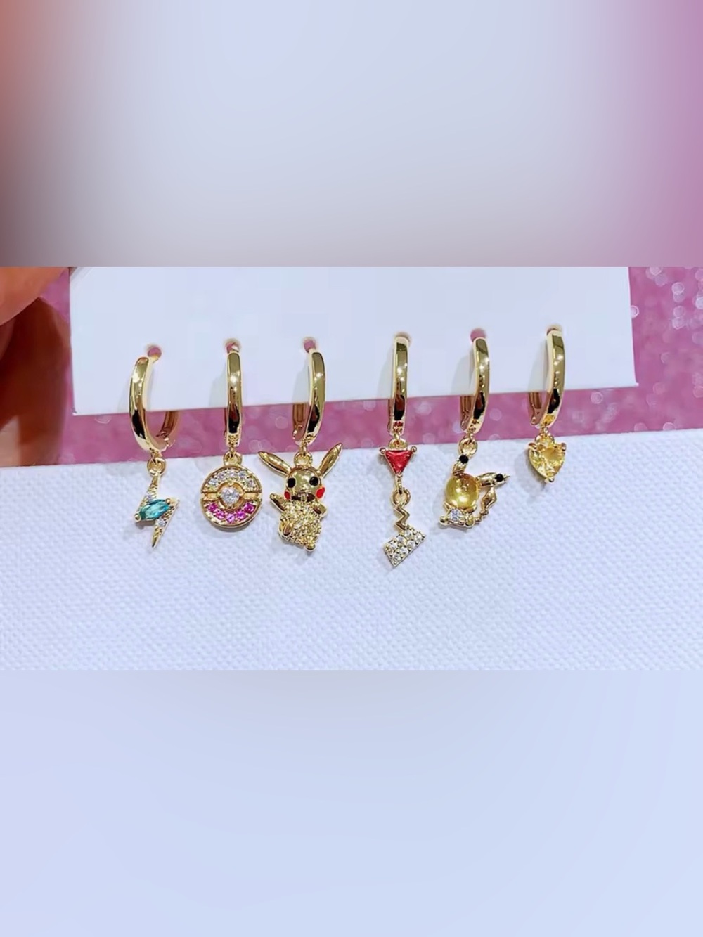 14K Gold Plated Pokemon Hoop Earrings, Pokémon Earrings